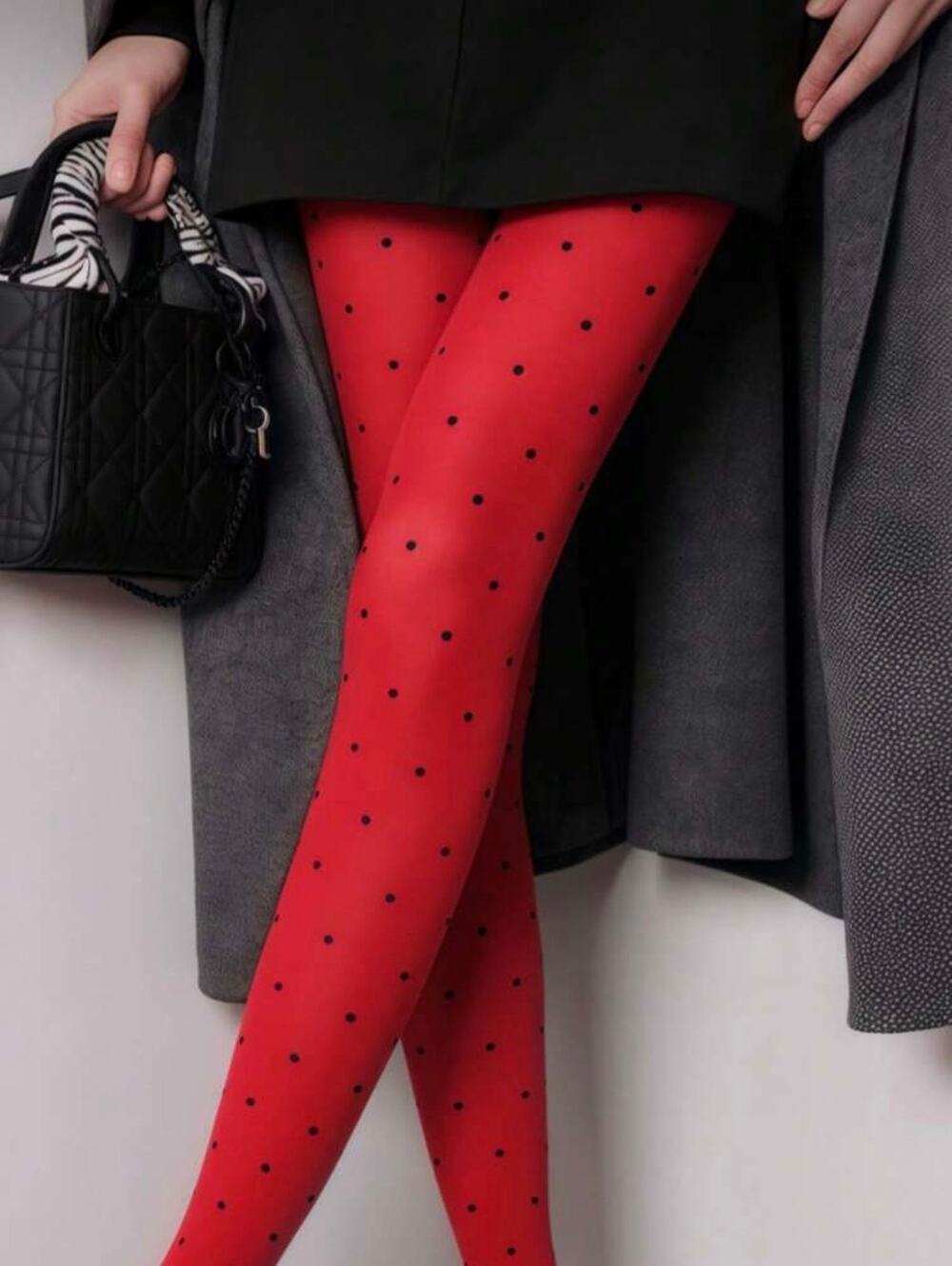 NWT Red & Black Polka Dot Tights